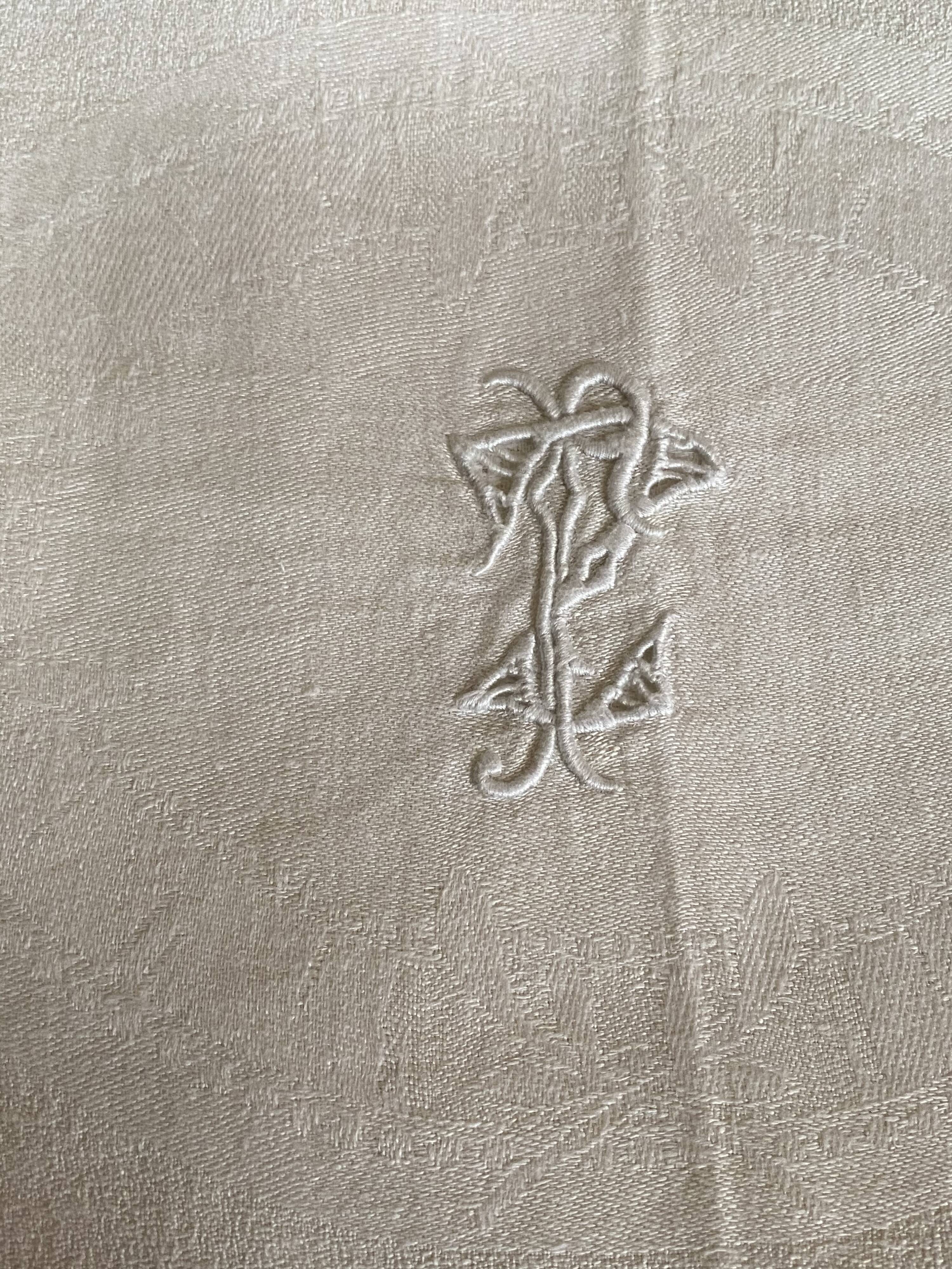 Lot de 4 serviettes monograme