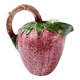 Large strawberry barbotine jug Bassano Italy
