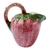 Large strawberry barbotine jug Bassano Italy