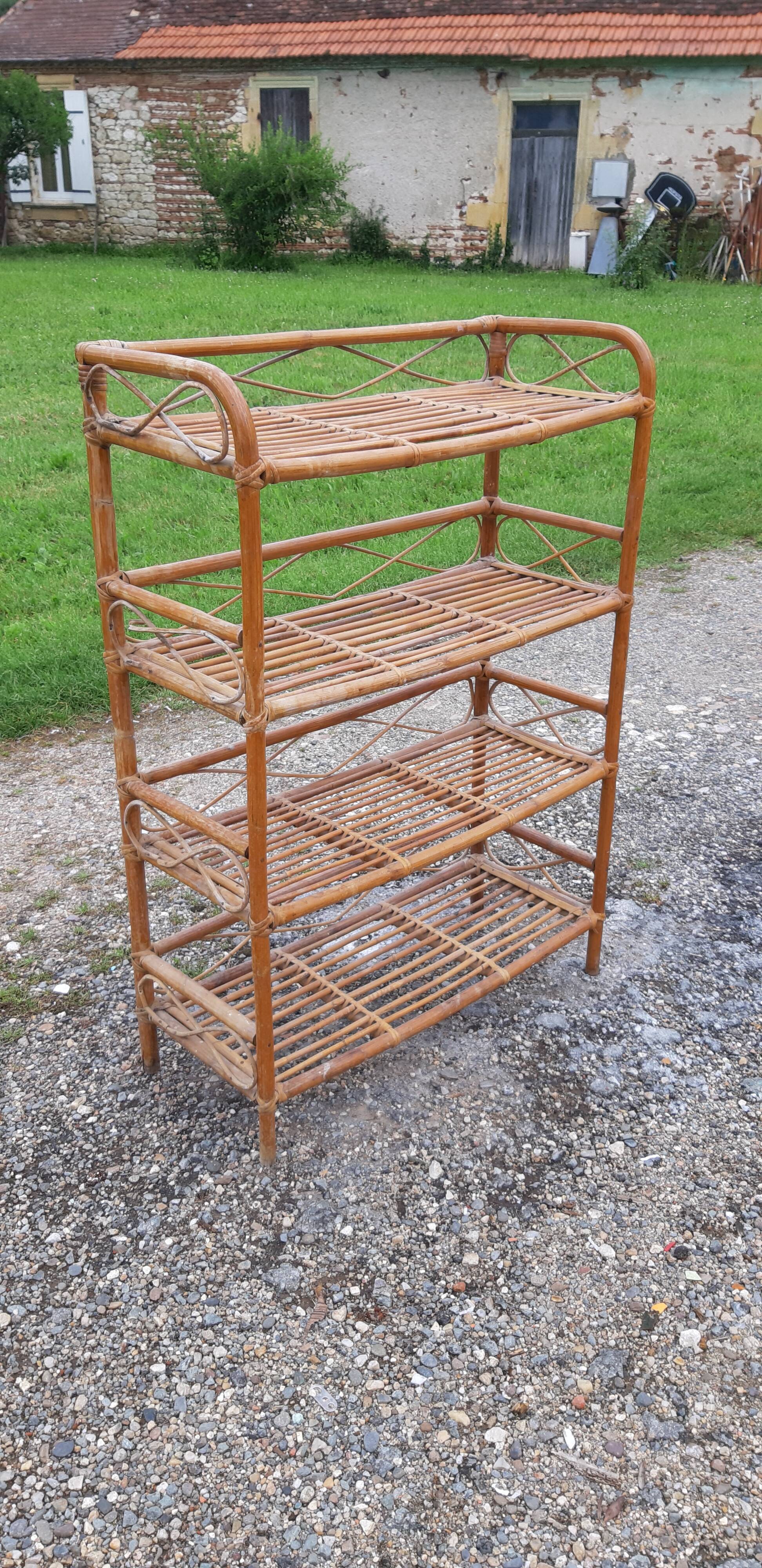 Vintage rattan shelf