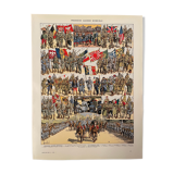 Set of 2 lithographs engravings on the First World War of 1928