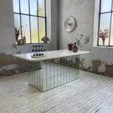 80s lacquered desk and mirror