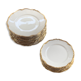 Lot 17 porcelain plates gold edge