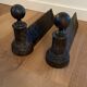 Pair of nineteenth cast and bronze chenets