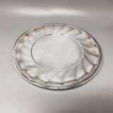 1960s Gorgeous Ice Bucket With Plate in Silver Plated by Ricci for Marengo. Made in Italy