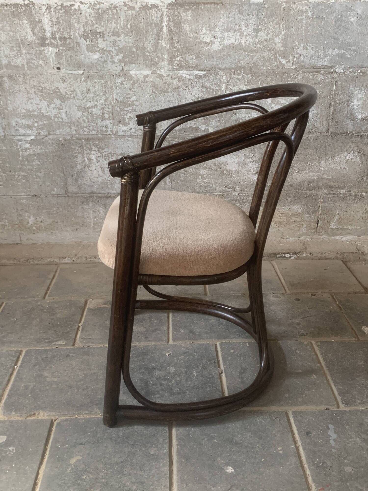 Set of 4 midcentury bentwood bamboo Dutch dining chairs, Rohe Noordwolde 19