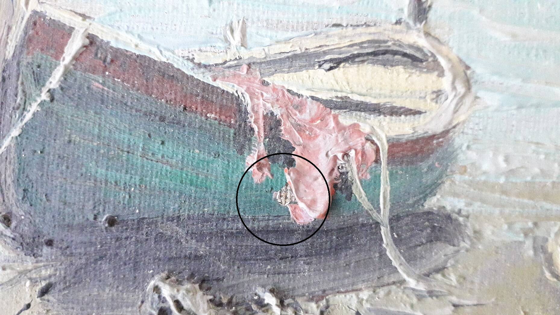 Tableau, huile sur toile marine