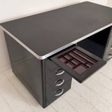 German Bauhaus Writing Desk in Black Lacquered Metal, 1925
