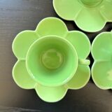 Service de 6 tasses et soucoupes fleurs