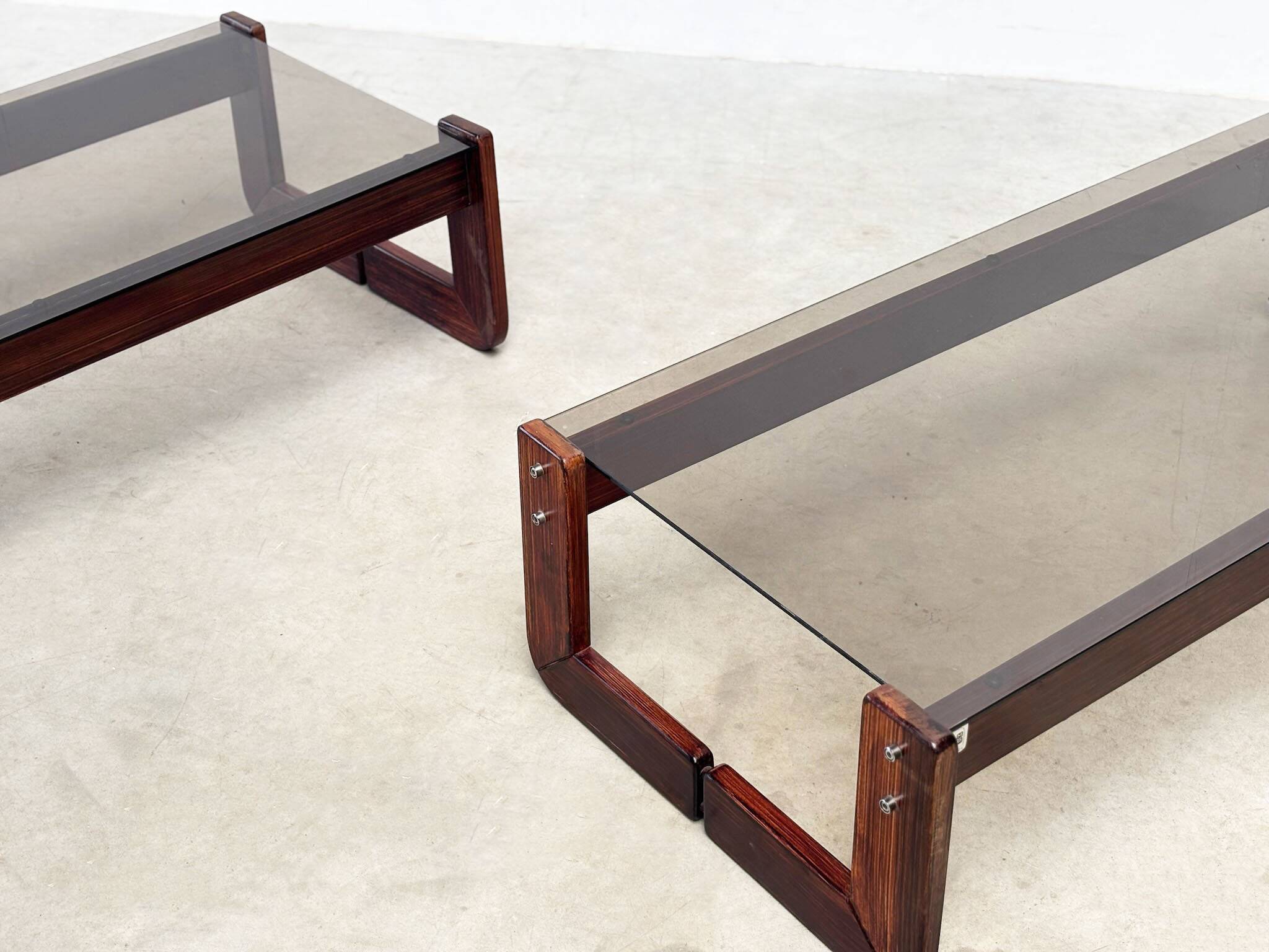 Set of two Brazilian MP91 coffee tables by Percival Lafer