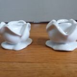 Porcelain pink flower candle holders