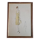 Vintage fashion print, Art Deco 1930