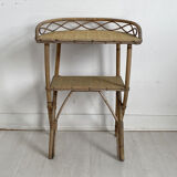 Bedside table in vintage rattan 60's