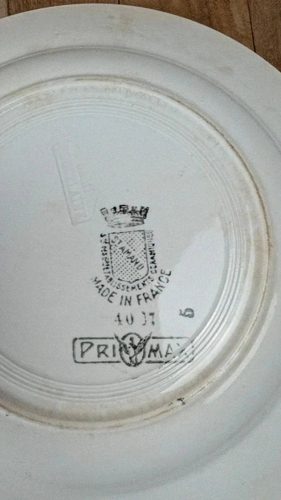 Set of 2 antique deep plates Saint-Amand – Primax