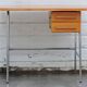 Bureau vintage en bois et tube chromé