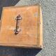 Malle de voyage en bois recouverte de moleskine vers 1900