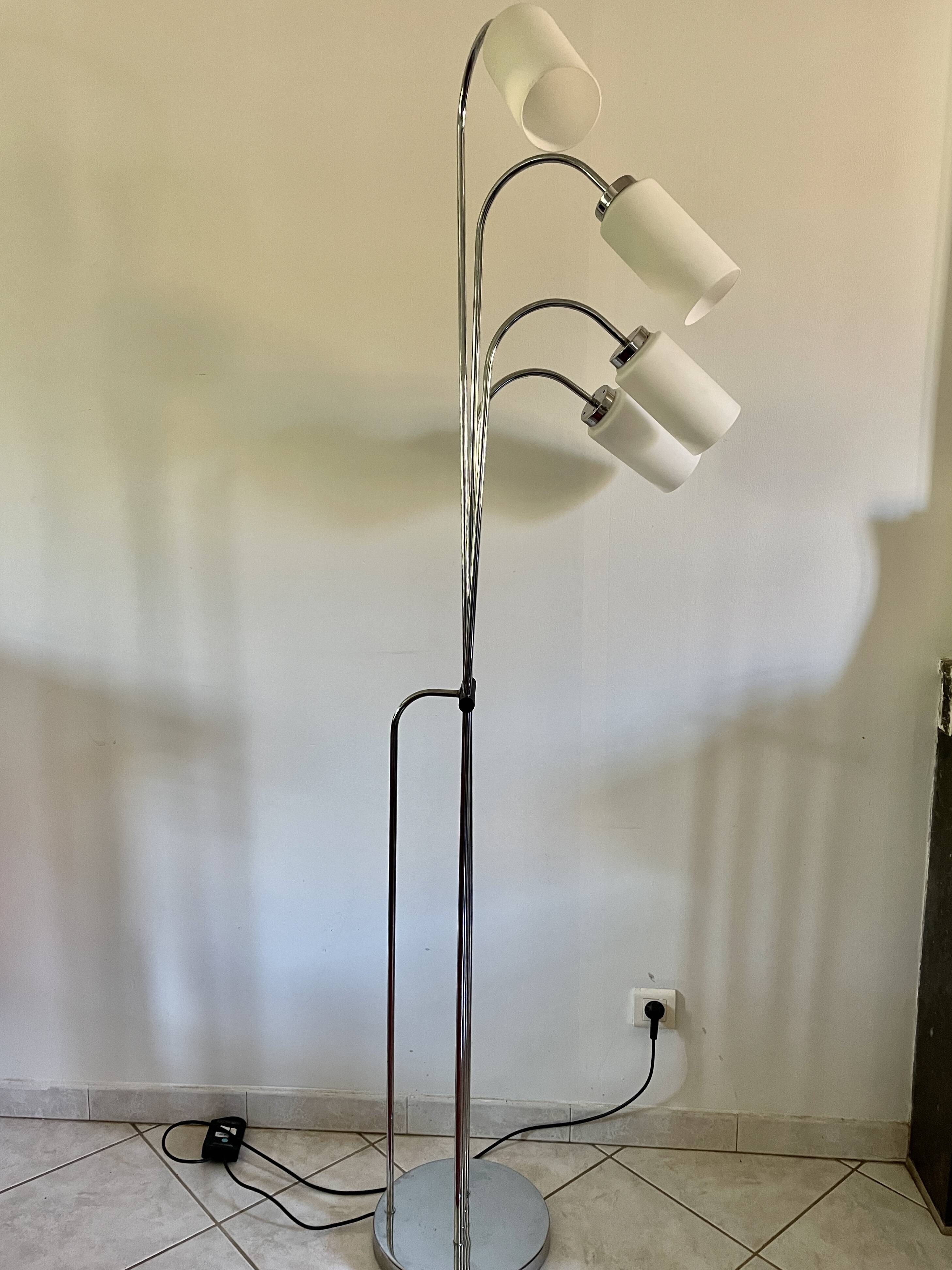 1970s chrome designer floor lamp