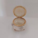 Ivory-colored alabaster box on feet