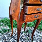 Tables de chevets en marqueterie plateau marbre style louis xv