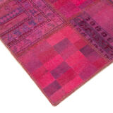 Handmade oriental 178 cm x 248 cm pink patchwork carpet