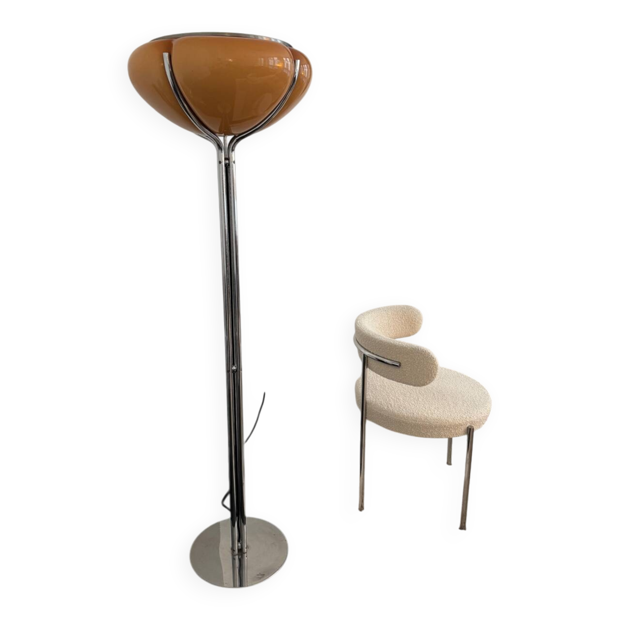 Pair of Gae Aulenti Quatrofoglio 70s floor lamps
