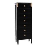 20th Century Louis XV-Style Black Lacquered Chest of Drawers with brass Mou
