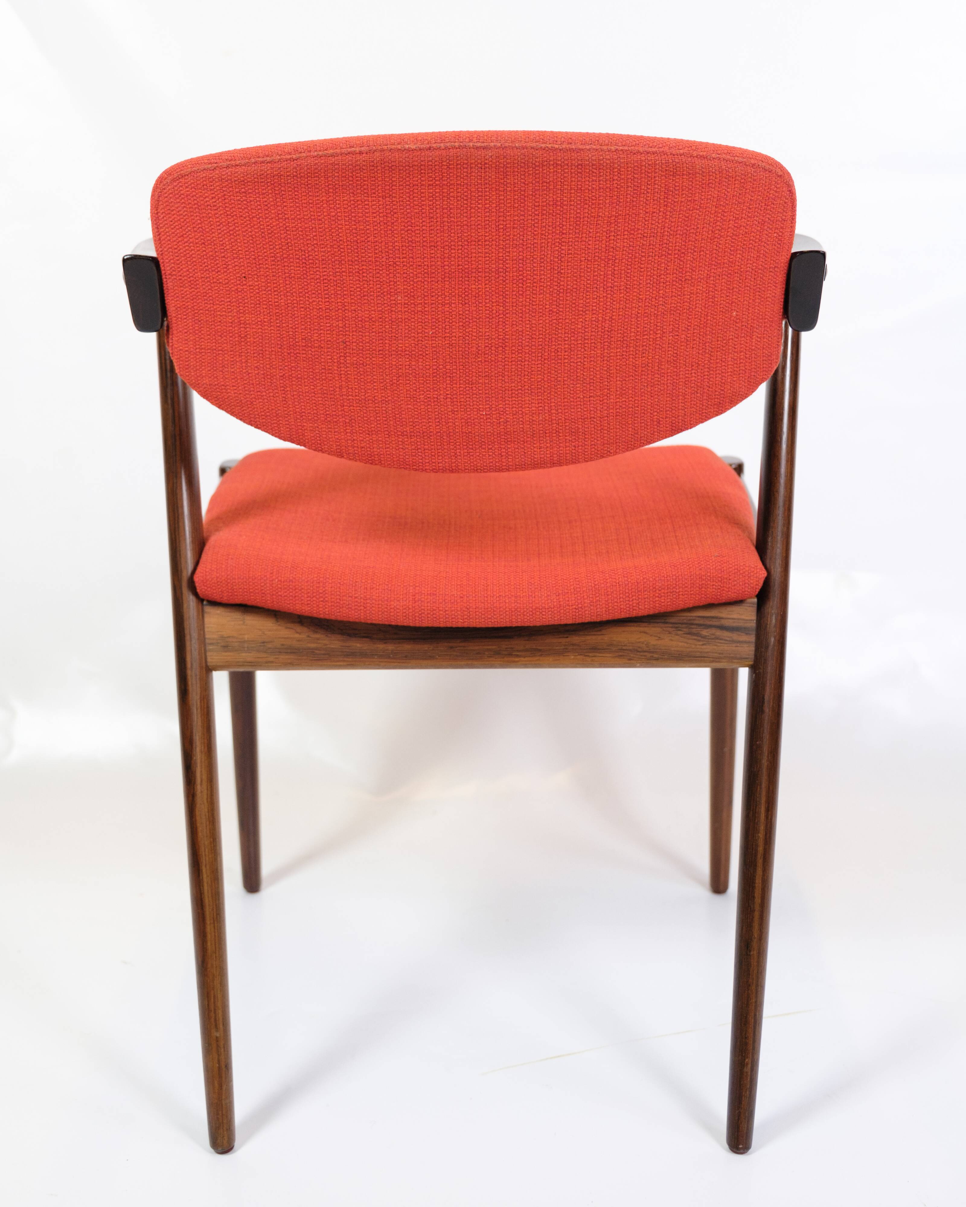 Set Of 6 Dining Chairs Model 42 Made In Rosewood By Kai Kristiansen From 1960s
