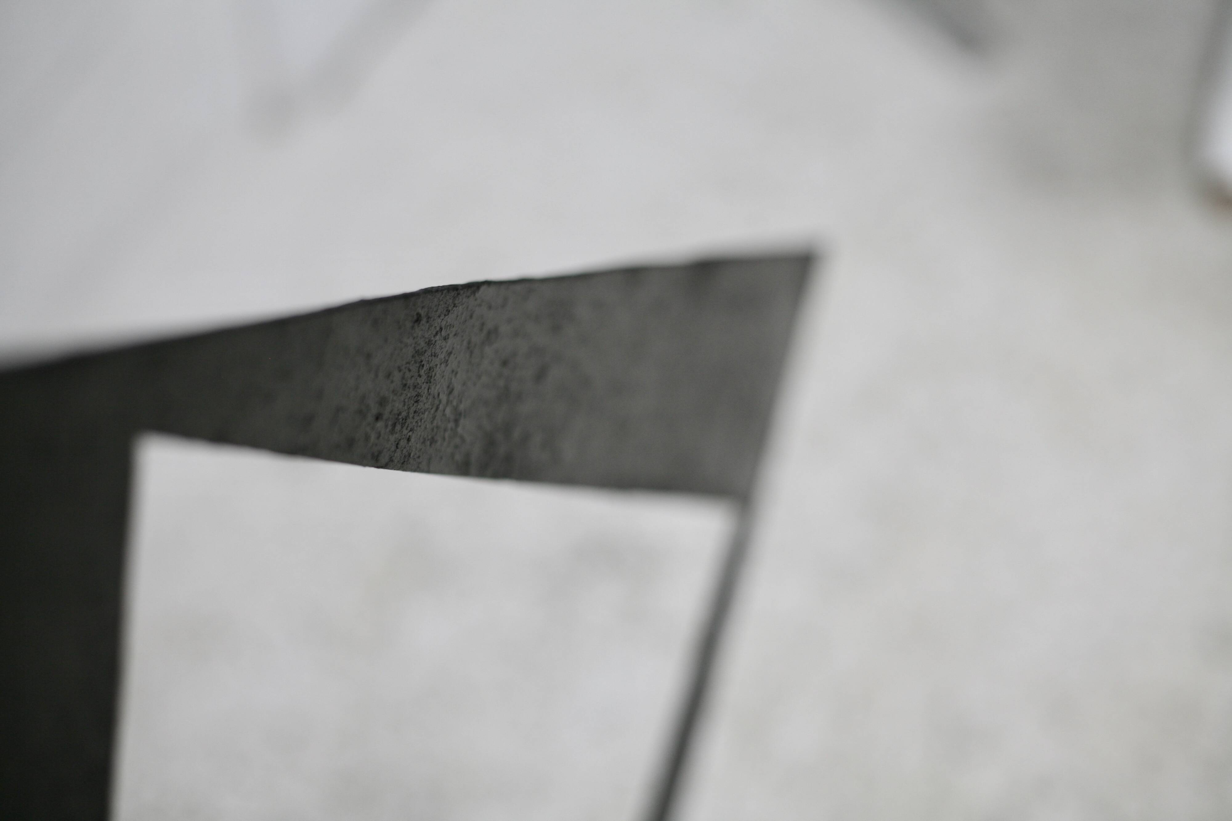 Steel sculpture, black, 1970s.