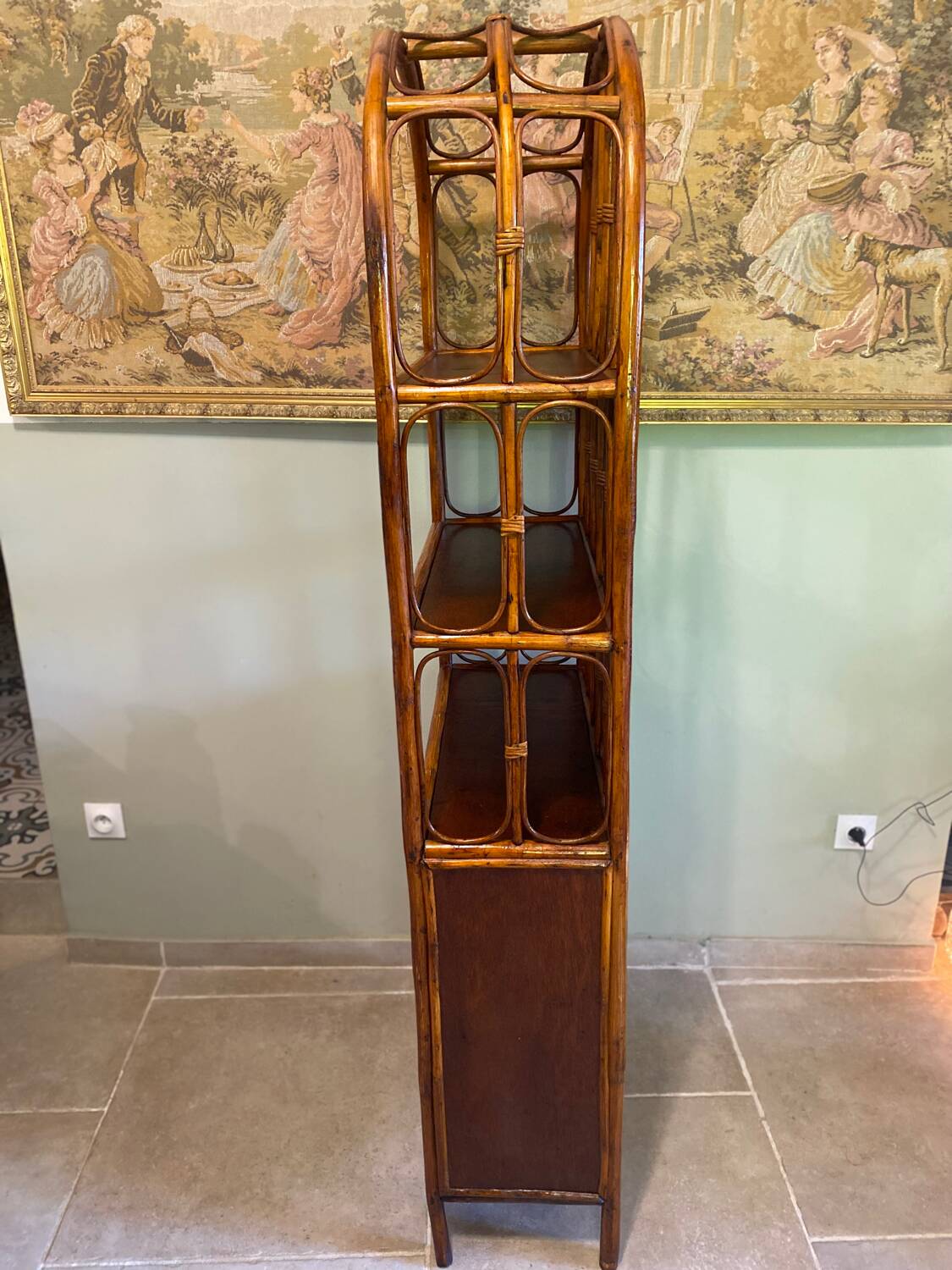 Vintage rattan shelf