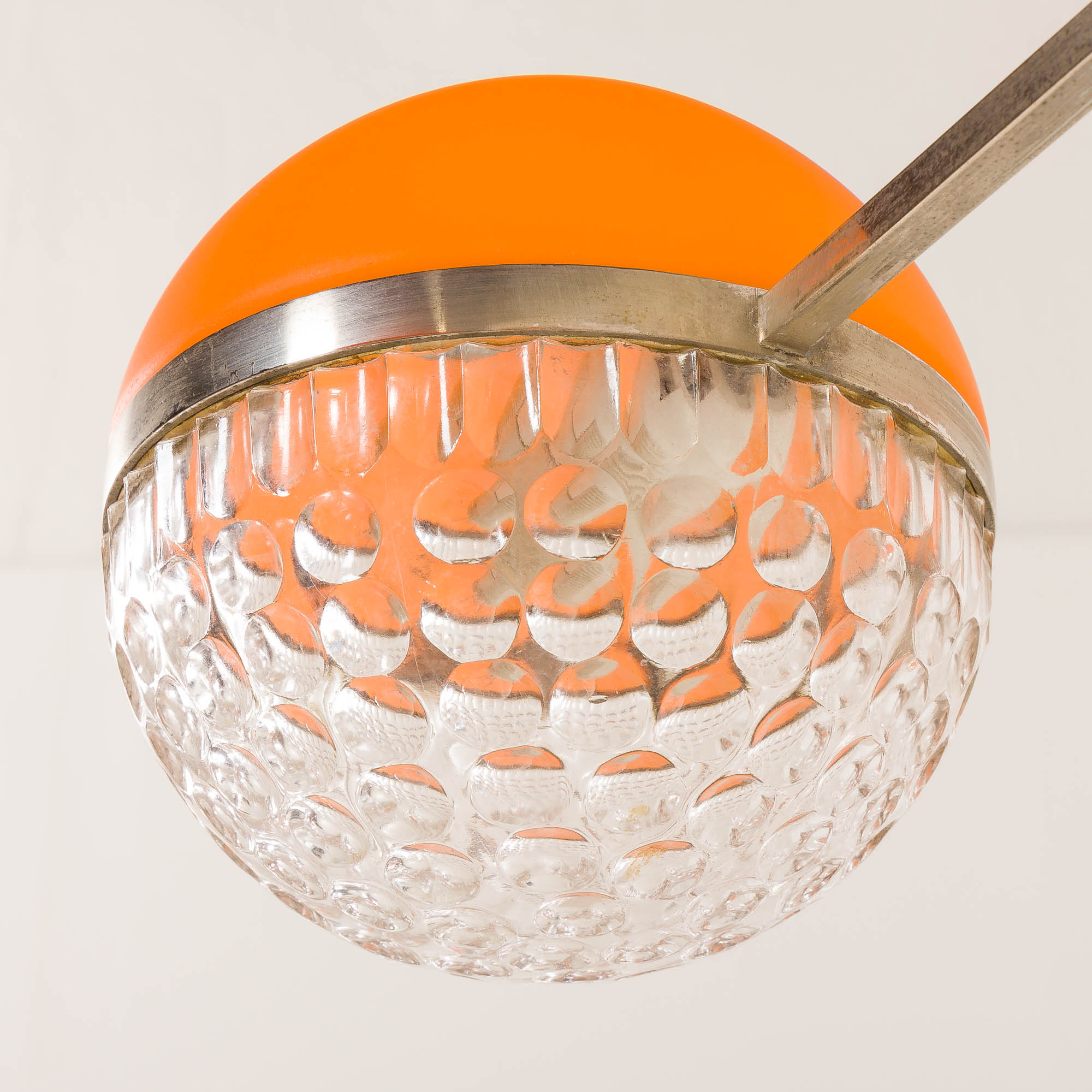 Italian Space Age chandelier with crystal glass shades, 1970s