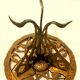 Art-Nouveau ring in glass paste on bronze frame in perfect condition