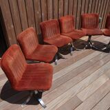 6 cooked chairs and metal base