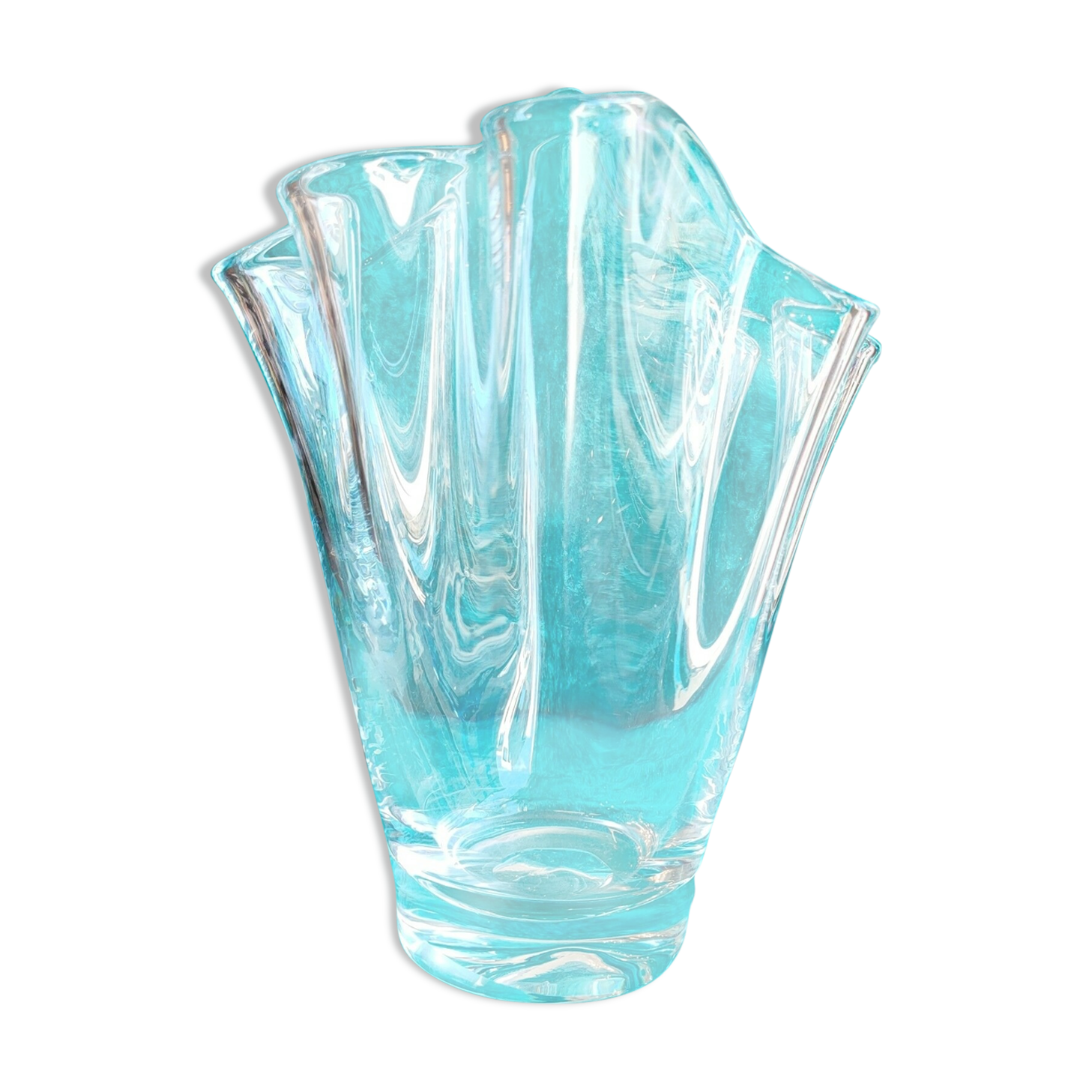 Vase mouchoir cristal Venini Murano
