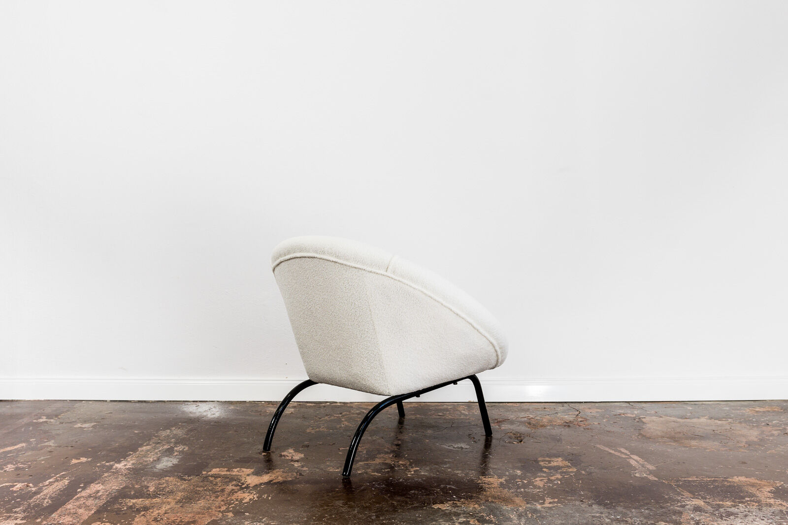 Mid century white boucle armchair 1950's
