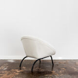 Mid century white boucle armchair 1950's