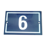 Enamelled street sign bears the number 6
