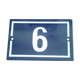 Plaque de rue émaillée porte le numéro 6