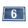 Enamelled street sign bears the number 6