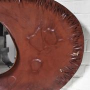 Sculptural Free Form Leather Mirror, France, 1990s