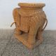 Side table or end table "elephant" in rattan, wicker, 1960s 70s