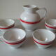 Breton cider service pitcher 4 bowls bowled cider signed Ty Breizh deco Brittany