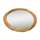 Old vintage rattan round mirror, 70s, pop decoration