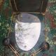 Wall-mounted coat rack with vintage 50s mirror