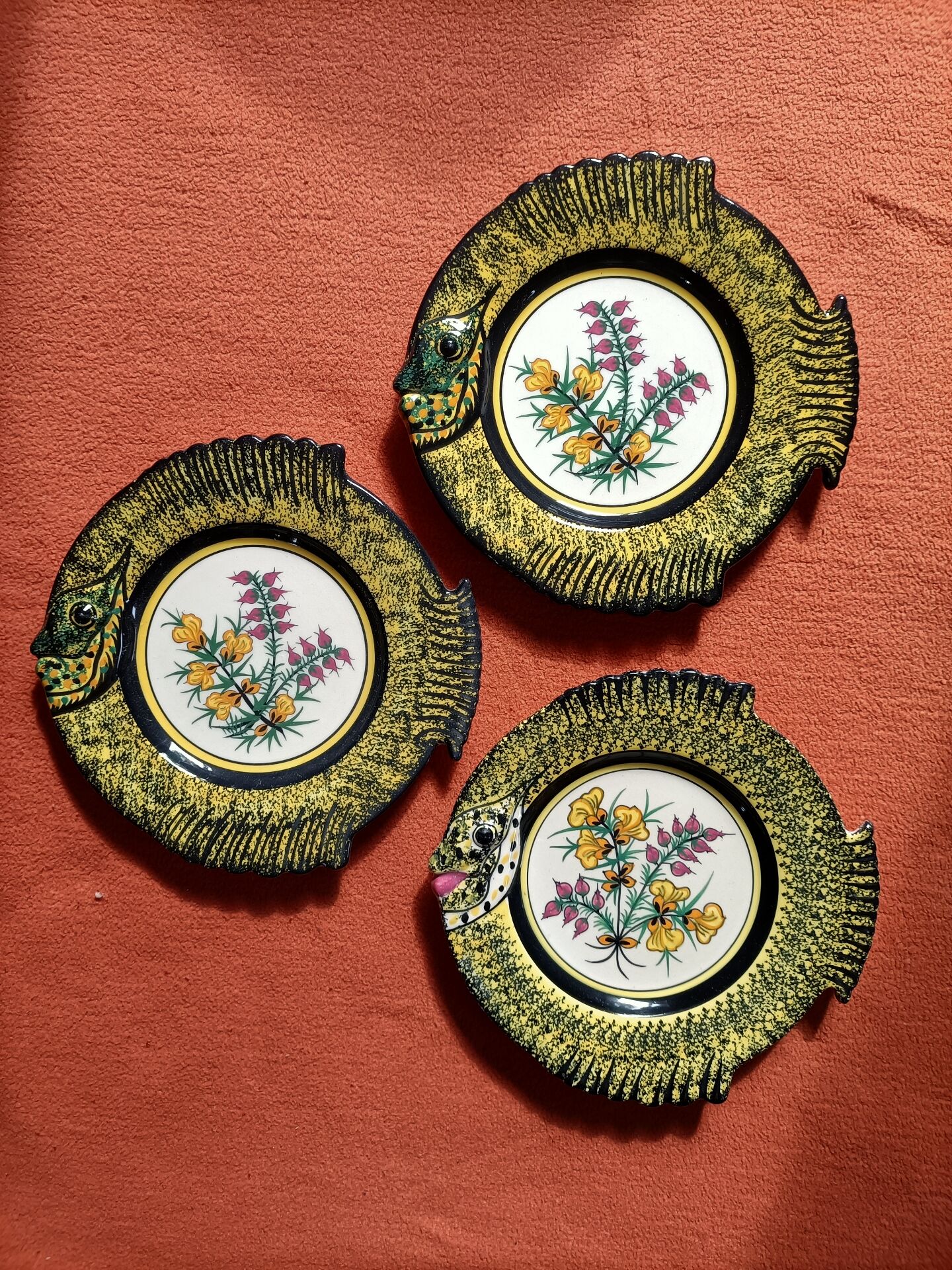 Ensemble d'assiettes Poissons Henriot Quimper