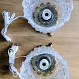 Pair of table lamps with globes (L-0182)