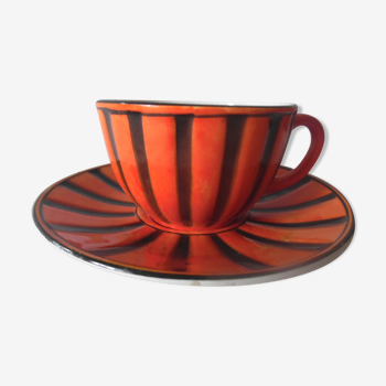 Tasse et soucoupe sarreguemine