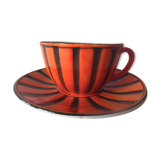 Cup and saucer sarreguemine