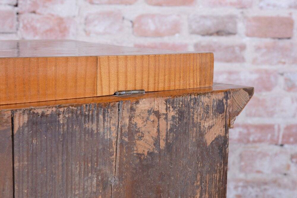 Small Antique Biedermeier Cabinet in Ash and Spruce, 1830s