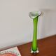 Large green and white opaline vase from the 70s