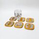 Set of 6 brutalist coasters by David Marshall, Spain, 1970s
